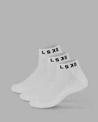 Daily Ankle Socks 3 Pack - White-Black | Thumbnail Index: 0