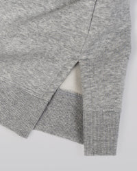Full Form Fleece Sweater with Side Slits - Marl Grey | Thumbnail Index: 1