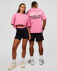 Duo wearing CFT BNE 26 FLXCotton Oversized Tee in Candy Pink | Model:Malebo | Size:M | Model:Brylee | Size:XS | Thumbnail Index: 0