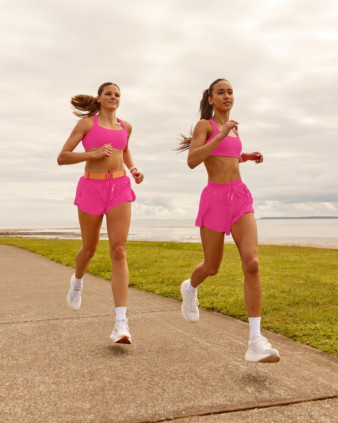 Woman wearing Accelerate 3" Running Short - Ultra Pink | Model:Duo | Size:Both - view 7