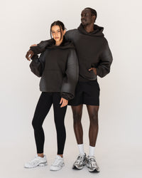 Duo wearing Memory In Motion 500gsm Ultra Heavyweight Washed Hoodie - Charcoal Washed | Model:Both | Size:Duo | Thumbnail Index: 0