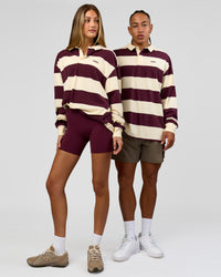 Duo wearing Clubhouse Rugby Polo - Off White-Cherry | Model:Both| Size:Duo | Thumbnail Index: 7