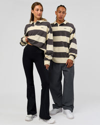Duo wearing Clubhouse Unisex Rugby Polo - Off White-Grey | Model:Both | Size:Duo | Thumbnail Index: 3
