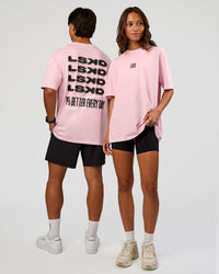 Duo wearing Everyday Elevation FLXCotton Oversized Tee - Marshmallow-Black | Model:Both | Size:Duo | Thumbnail Index: 0