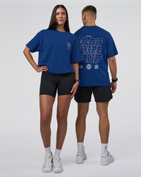 Duo wearing GTC Heavyweight Oversized Tee - Washed Midnight Blue-Marsh | Model:Both | Size:Duo | Thumbnail Index: 0
