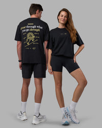 Duo wearing Good Human Factory Vol 2 FLXCotton Oversize Tee - Black | Model:Both | Size:Duo | Thumbnail Index: 0
