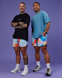 Duo wearing Lift 6" Short - Rainbow Shade Print | Model:Both | Size:Duo | Thumbnail Index: 6