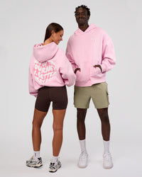Duo wearing Love The Journey Unisex Oversized Hoodie - Marshmallow-White | Model:Both | Size:Duo | Thumbnail Index: 5