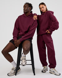 Duo wearing MVP Oversized Hoodie - Cherry Lacquer | Model:Both | Size:Duo | Thumbnail Index: 0