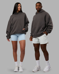 Duo wearing MVP Oversized Hoodie - Dark Storm | Model:Both | Size:Duo | Thumbnail Index: 0