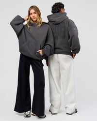 Duo wearing Memory In Motion Ultra Heavyweight Washed Hoodie - Dark Storm Washed | Model:Both | Size:Duo | Thumbnail Index: 0