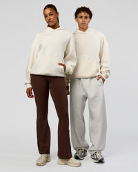 Duo wearing Shadow Mode Oversized Hoodie - Off White | Model:Both | Size:Duo | Thumbnail Index: 0