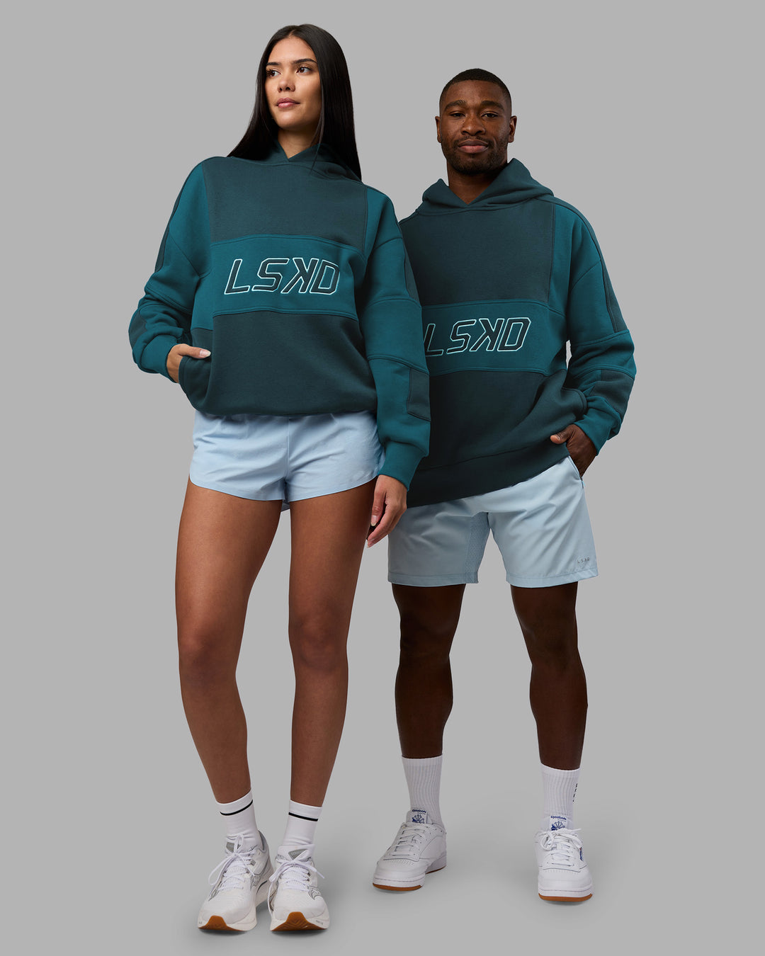 Slam Oversized Hoodie - Deep Sea-Blue Coral - view 1