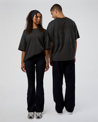 Duo wearing Spray Heavyweight Unisex Oversized Tee - Charcoal Washed | Model:Both | Size:Duo | Thumbnail Index: 10