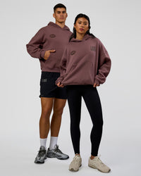 Duo wearing Static Grit Unisex Boxy Hoodie - Cocoa Powder-Hot Chocolate | Model:Both | Size:Duo | Thumbnail Index: 0