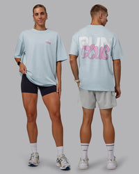 Duo wearing Unisex Gone Running FLXCotton Tee Oversize - Skyride-Bubblegum | Thumbnail Index: 0