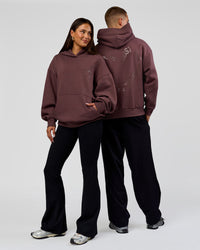 Duo wearing Unisex Love The Process Oversize Hoodie - Cocoa Powder-Hot Chocolate | Model:Both | Size:Duo | Thumbnail Index: 0