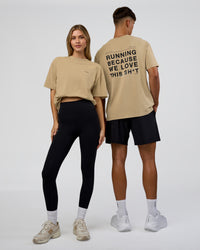 Duo wearing We Love This  FLXCotton Oversized Tee - Greige Washed-Black | Model:Both | Size:Duo | Thumbnail Index: 0
