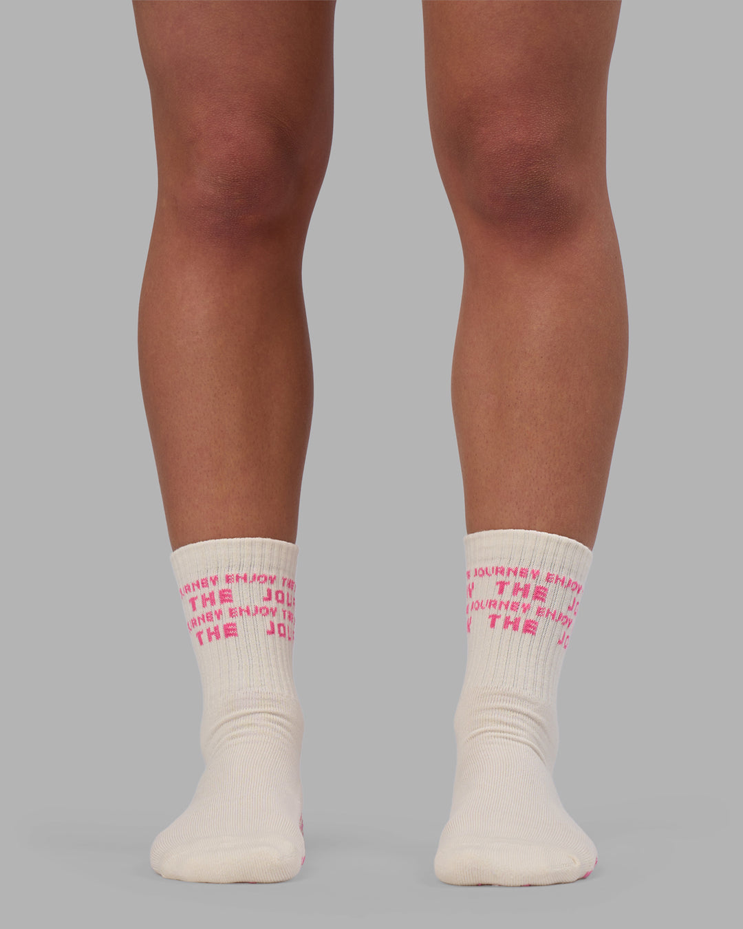 Enjoy the Journey Pilates Grip Socks - Off White-Ultra Pink - view 5