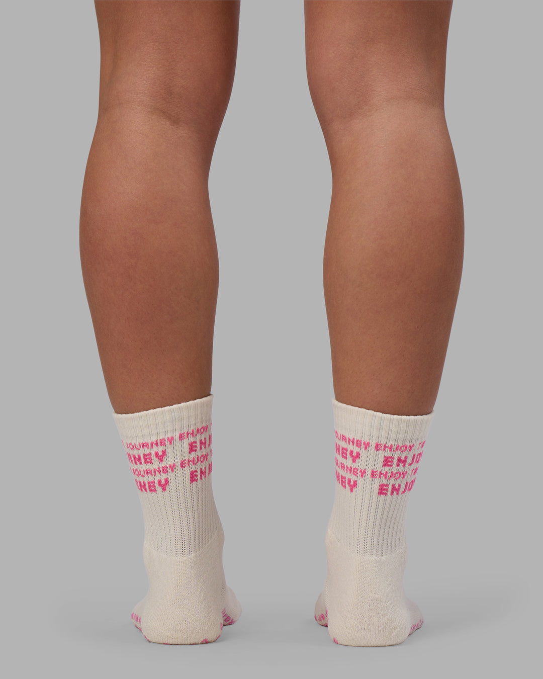 Enjoy the Journey Pilates Grip Socks - Off White-Ultra Pink - view 6