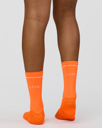 Fast Performance Crew Socks 2.0 - Neon Orange-White | Thumbnail Index: 1