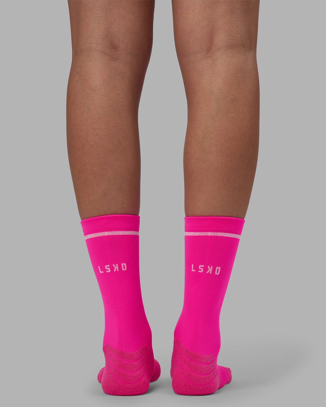 Fast Performance Crew Socks - Neon Pink-White - view 4