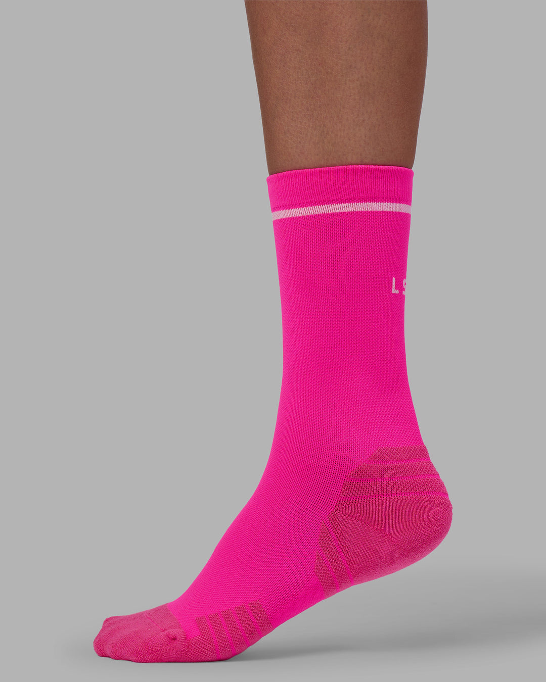 Fast Performance Crew Socks - Neon Pink-White - view 5
