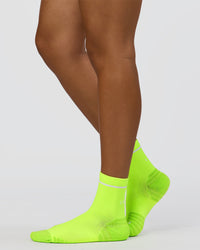Fast Performance Quarter Socks 2.0 - Lime Glo-White | Thumbnail Index: 0