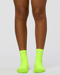 Fast Performance Quarter Socks 2.0 - Lime Glo-White | Thumbnail Index: 2