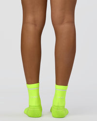 Fast Performance Quarter Socks 2.0 - Lime Glo-White | Thumbnail Index: 1