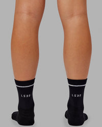 Fast Performance Quarter Socks - Black-White | Thumbnail Index: 3