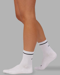 Fast Performance Quarter Socks - White-Black | Thumbnail Index: 1