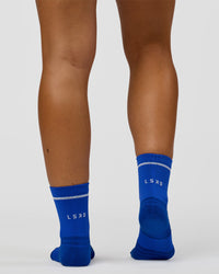 Fast Performance Quarter Socks 2.0 - Electric Indigo-White | Thumbnail Index: 2