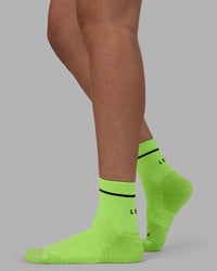 Fast Performance Quarter Socks - Lime Glo-Black | Thumbnail Index: 2