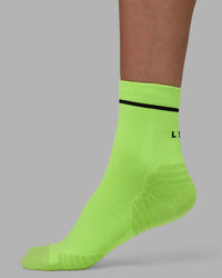 Fast Performance Quarter Socks - Lime Glo-Black | Thumbnail Index: 3