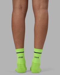 Fast Performance Quarter Socks - Lime Glo-Black | Thumbnail Index: 5