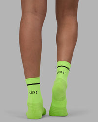 Fast Performance Quarter Socks - Lime Glo-Black | Thumbnail Index: 4