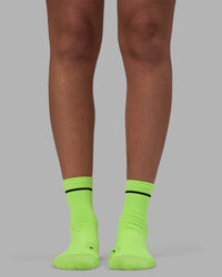 Fast Performance Quarter Socks - Lime Glo-Black | Thumbnail Index: 1