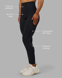 Woman wearing Fusion Ultra High-Rise Full Length Legging Pockets - Black | Model:Georgia | Size:S | Thumbnail Index: 1