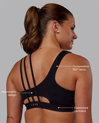 Woman wearing Galvanise Sports Bra 2.0 - Black | Model:Phoebe | Size:S | Thumbnail Index: 1