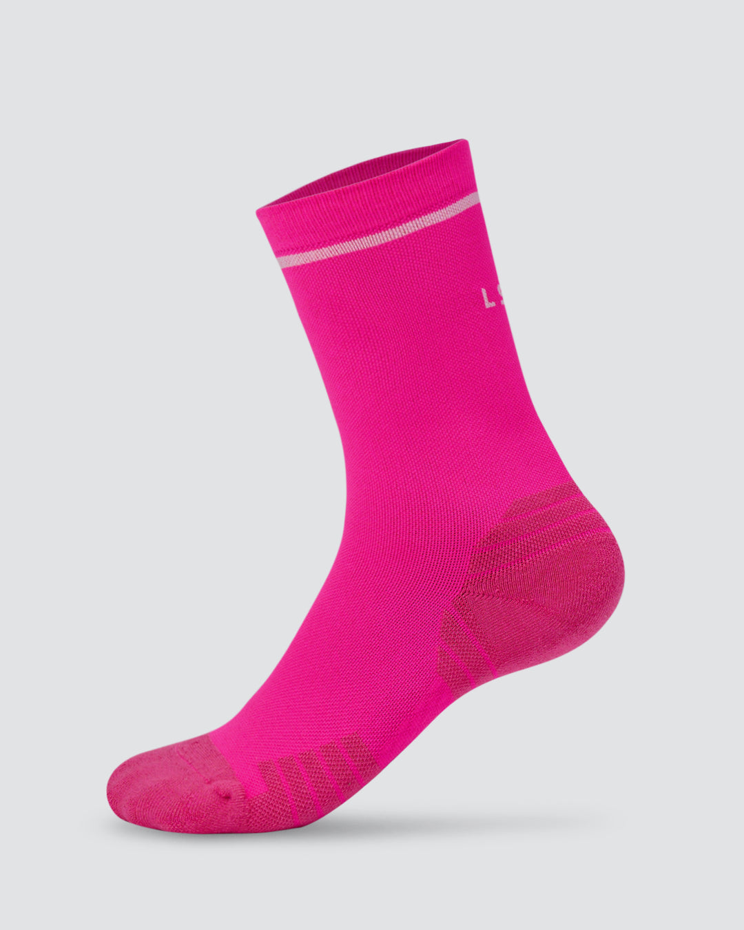 Fast Performance Crew Socks 2.0 - Neon Pink-White - view 1