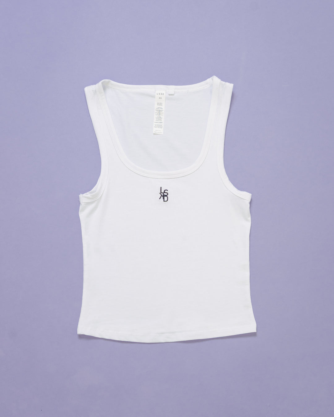 Go-To FLXCotton Scoop Neck Tank - White-Black - view 6