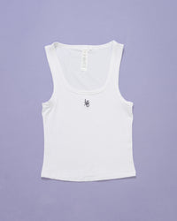 Go-To FLXCotton Scoop Neck Tank - White-Black | Thumbnail Index: 5