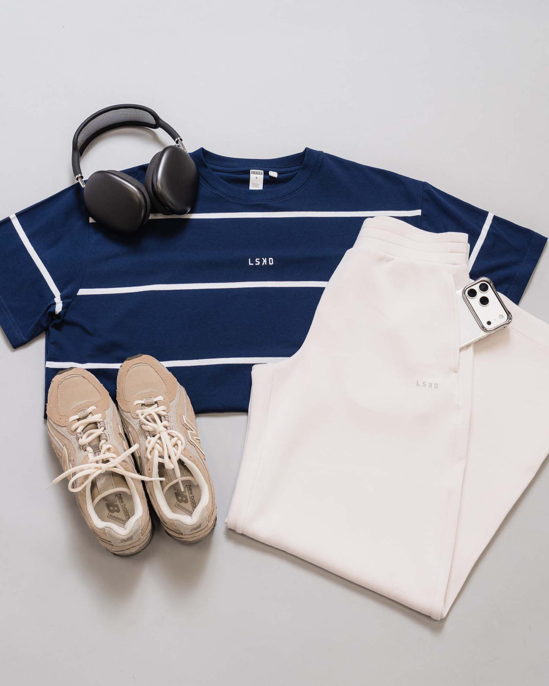 Woman wearing Go-To Stripe FLXCotton Oversized Tee - Future Navy-White - view 3