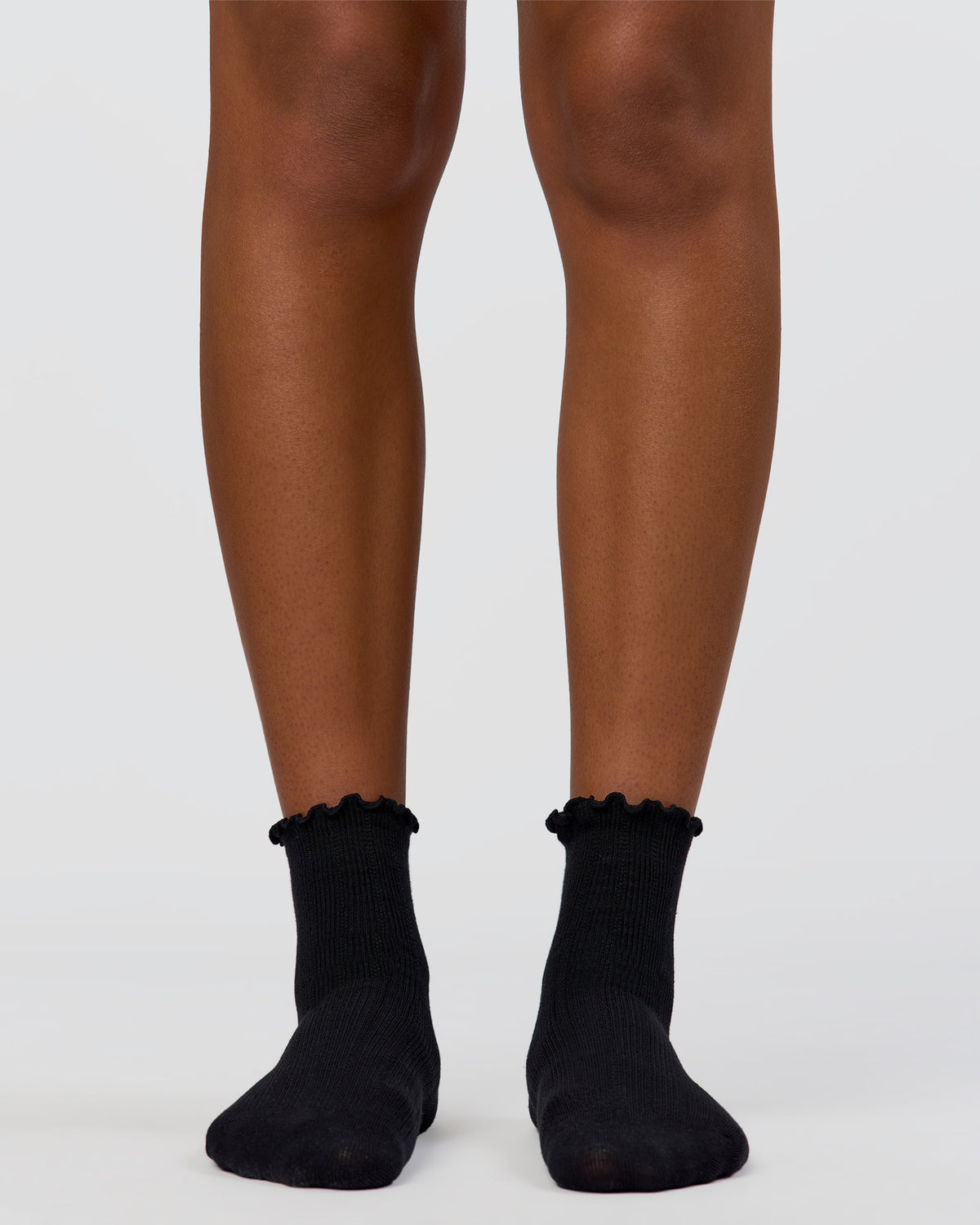 Frill Quarter Sock - Black