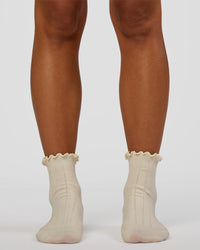Frill Quarter Sock - Ivory | Thumbnail Index: 2