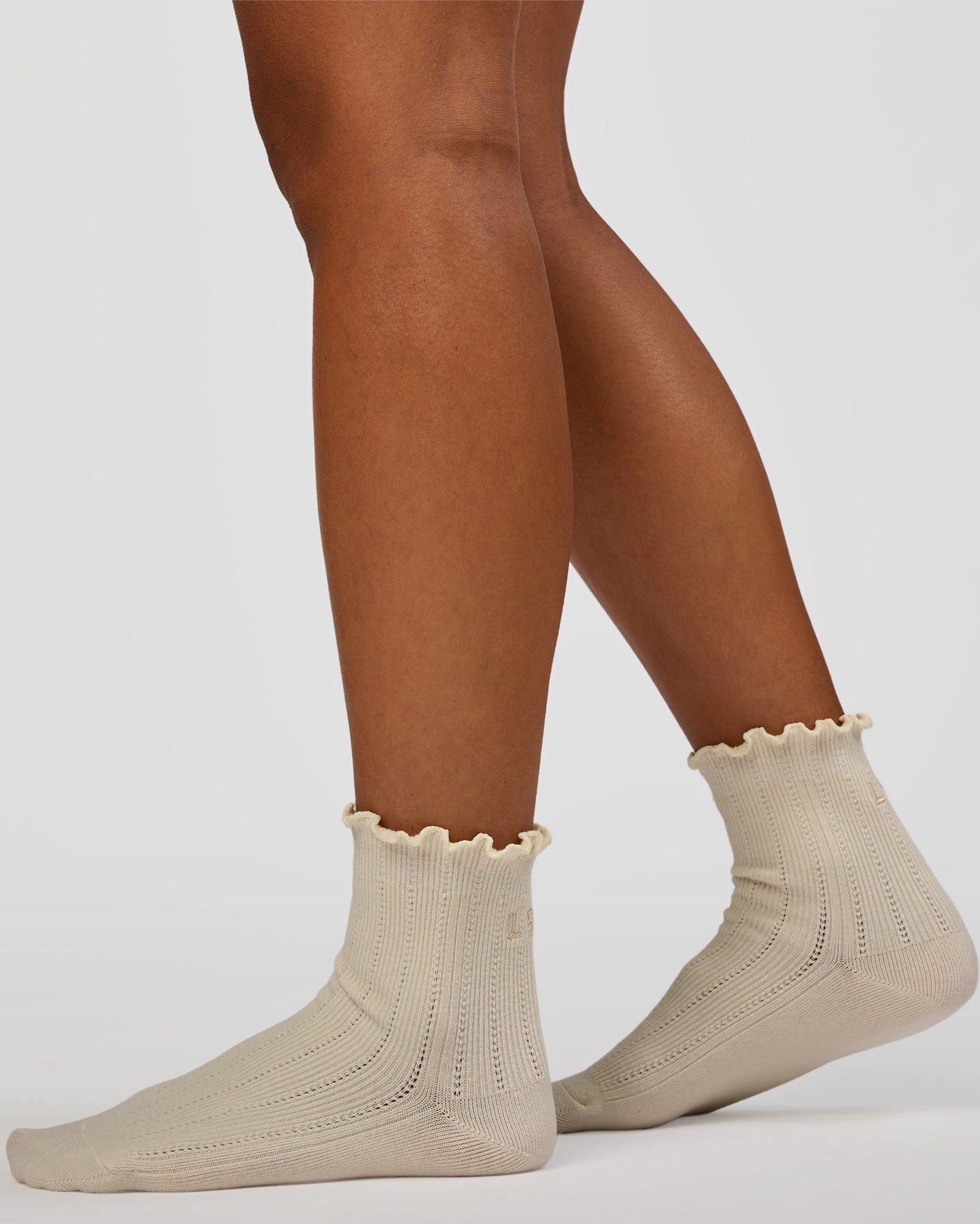 Frill Quarter Sock - Ivory