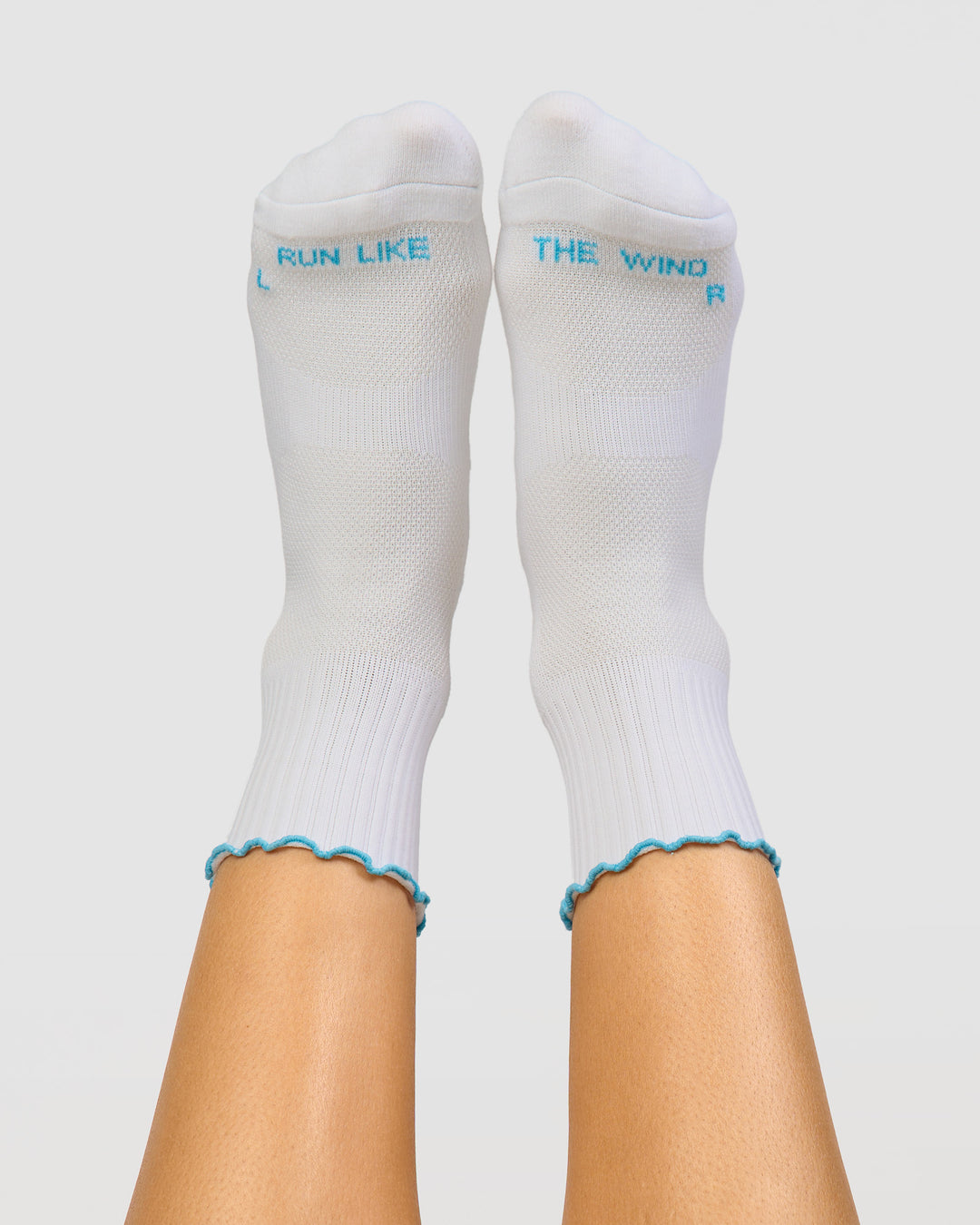 GG - Fast Frill Quarter Sock - GG- White-Baltic Sea - view 2