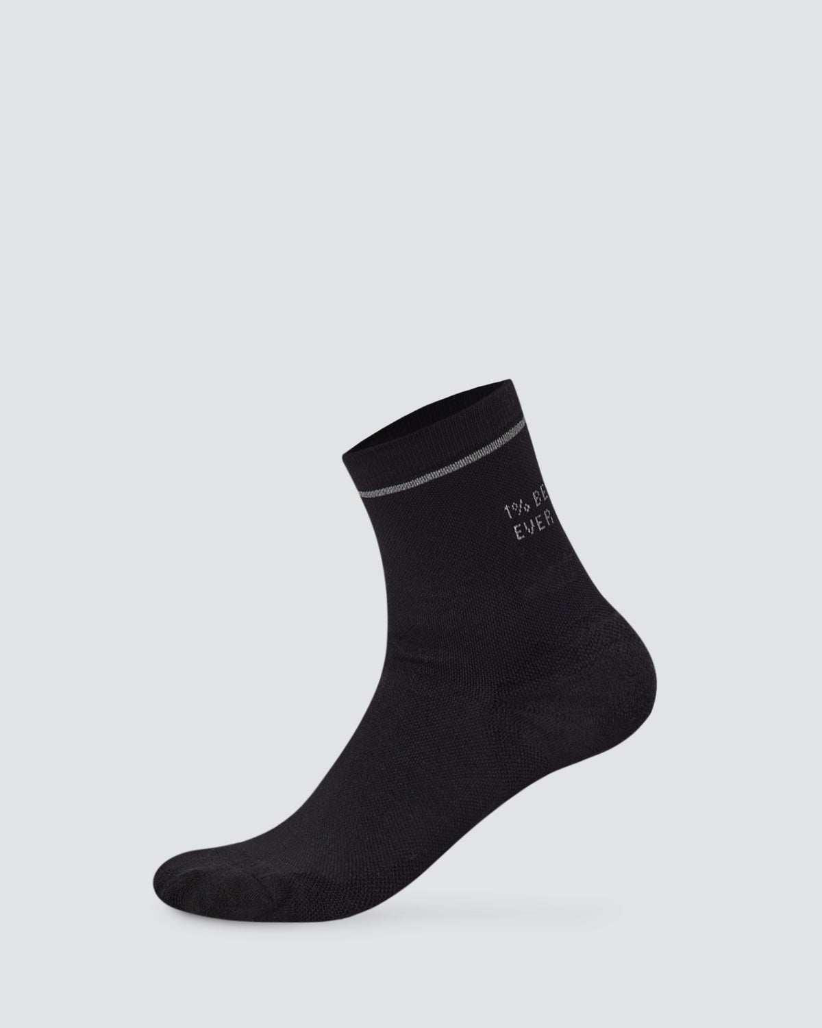 1% Better Performance Quarter Socks - Black-Reflective