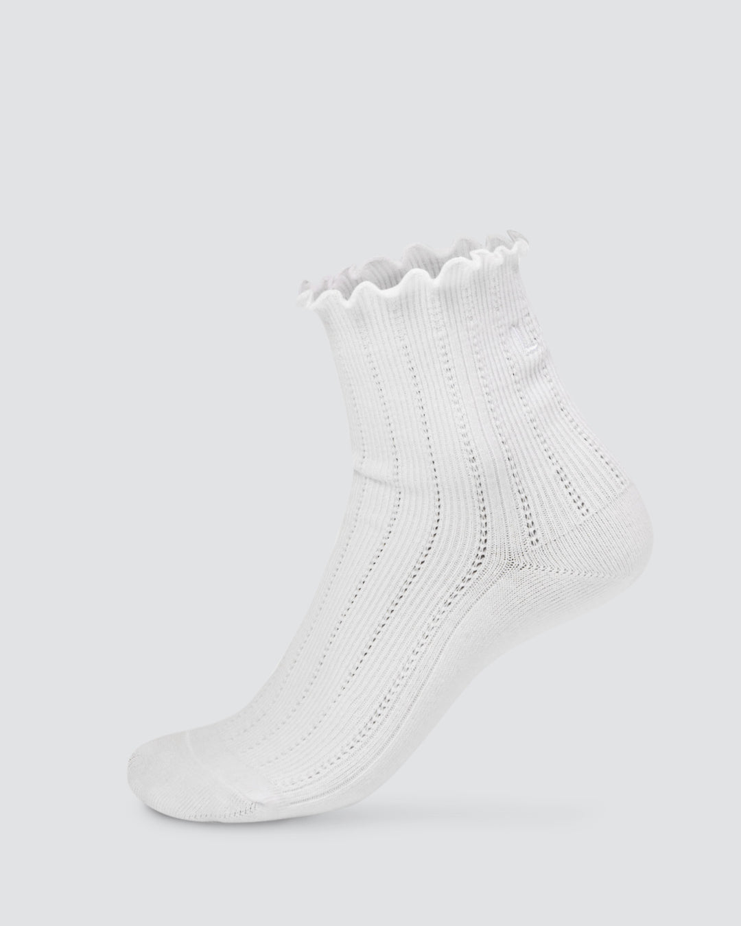 Frill Quarter Sock - White - view 1